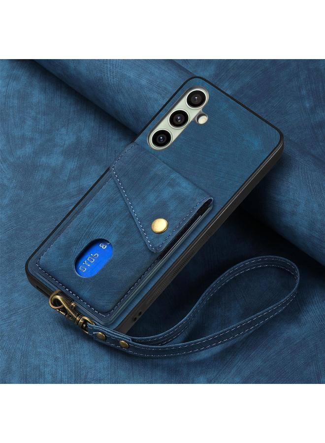 اس-توب جراب هاتف Samsung Galaxy A56 5G محفظة بطاقات ريترو قابلة للطي من الجلد مع حزام - Image 5