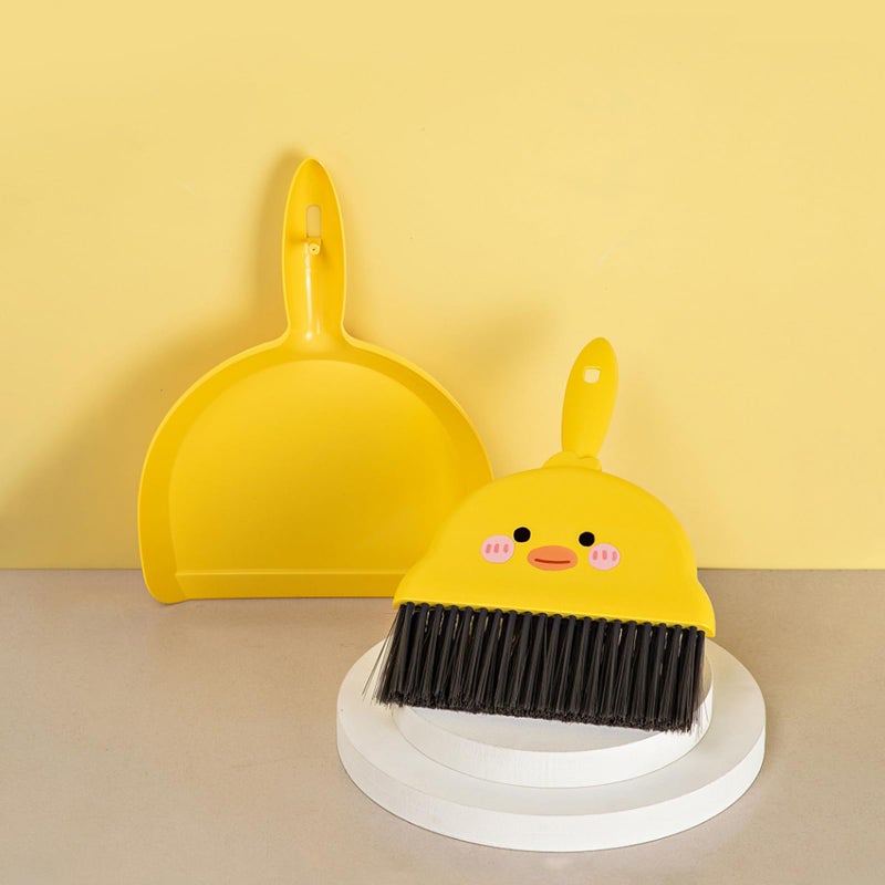 LUOKER Small Broom and Dustpan Set,1pc Dust Pan and Brush Set,Cute Little Yellow Hand Mini Broom and Dustpan Set,Small dust pan Mini for Tabletop Debris,Keyboards&Clean Pet Cages Guinea Pig Cage(Chick) - Image 5