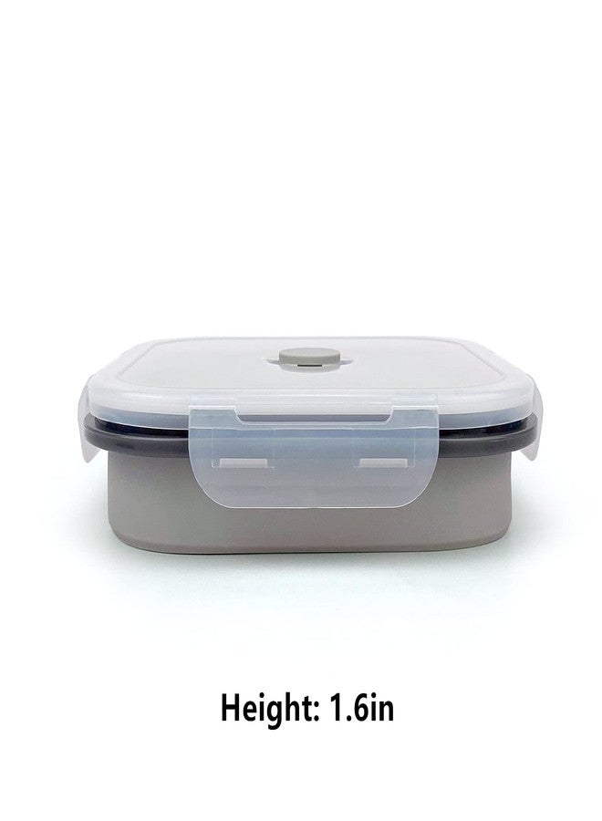CARTINTS Large 1200ml Collapsible Bowls with Lids, Silicone Food Storage Containers, Space-Saving Meal Prep Containers For Kitchen and Outdoors Camping, Set of 3, Grey - Image 5