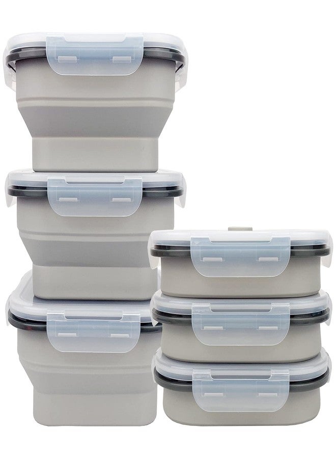 CARTINTS Large 1200ml Collapsible Bowls with Lids, Silicone Food Storage Containers, Space-Saving Meal Prep Containers For Kitchen and Outdoors Camping, Set of 3, Grey - Image 1