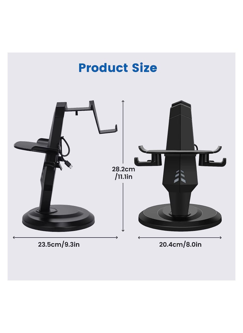 KASTWAVE - VR Stand, VR Headset Charging Dock Display Stand, Touch Controllers Accessories for Oculus Quest, Quest 2,Rift, Rift S, Valve Index, Black - Image 1