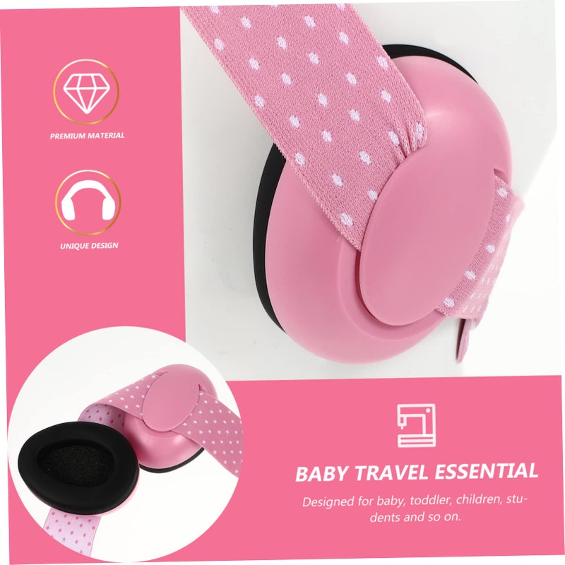 Noise Reduction Earmuffs For Babies Toddlers Boys Girls Pink Lightweight Ear Protection For Travel Sleep - Image 3