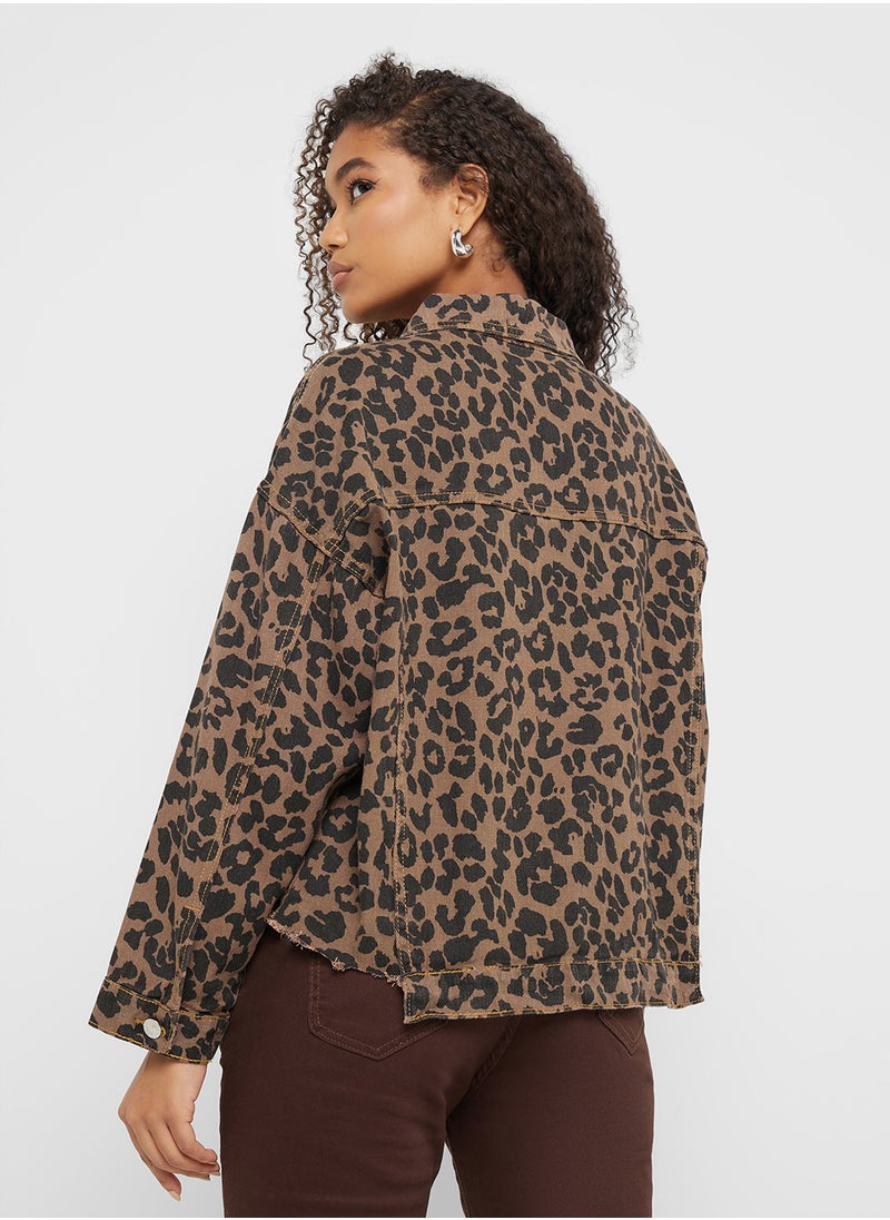 Ginger - Leopard Print Cropped Jacket - Image 1