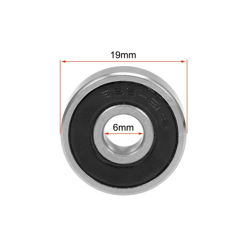 uxcell 626-2RS Deep Groove Ball Bearing 6x19x6mm Double Sealed Chrome Steel Bearings 10-Pack - Image 4
