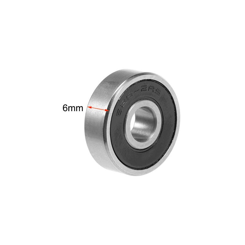 uxcell 626-2RS Deep Groove Ball Bearing 6x19x6mm Double Sealed Chrome Steel Bearings 10-Pack - Image 3