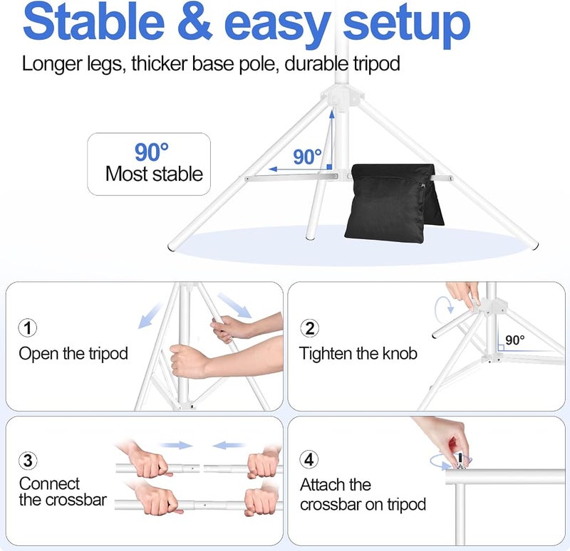 EMART Backdrop Stand 10x8.5ft(HxW),Background Support for Photography,White - Image 4