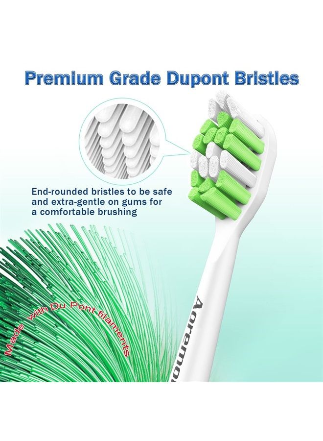 Aoremon Replacement Heads for Sonicare Philips Toothbrush: Compatible with Sonicare DiamondClean HX6063/65, 2 Series Hx9023/65 and Other Click on Electric Toothbrush - Image 2