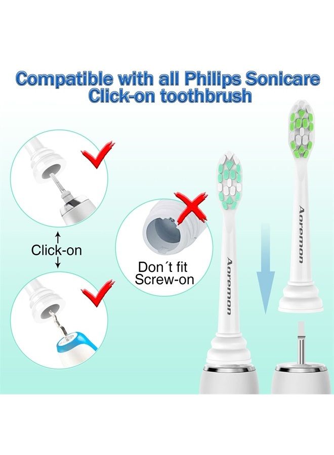 Aoremon Replacement Heads for Sonicare Philips Toothbrush: Compatible with Sonicare DiamondClean HX6063/65, 2 Series Hx9023/65 and Other Click on Electric Toothbrush - Image 4