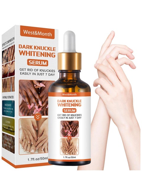 Dark knuckle Whitening Serum,7 days Treatment for Dark Spots in Hand and Feet Knuckles Exfoliating Improves Dullness Powerful Whitening Effect for Men and Women 50ml