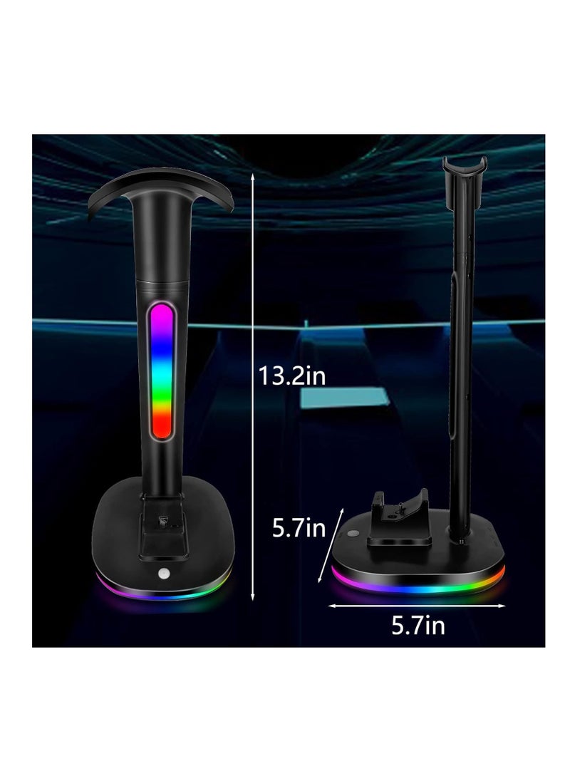 XICEN - XICEN for Xbox Series Controller Charging Station, with RGB Headphone Stand, for Xbox Series Controller Charger Holder with 2 USB Charging Ports, Headset Stand for Xbox Controller Charging Dock, Black - Image 1