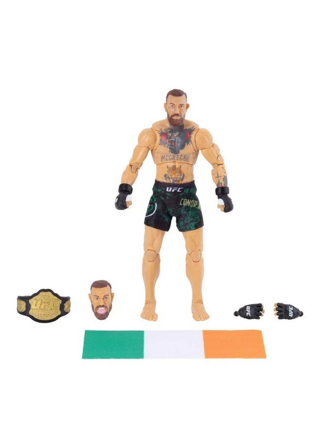 Ufc - Ultimate Series Limited Edition Conor Mcgregor, 6 Inch Collector Action Figure - Includes Alternate Head And Gloved Hands, Fight Shorts, Belt And Irish Flag Accessory - Image 1