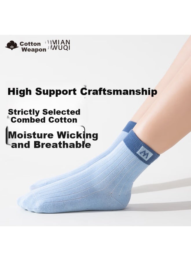 Cotton weapons Cotton Odor-resistant Children's Socks Boys Girls Socks Teenagers Seamless Socks Pure Cotton Absorbent 7a Grade Antibacterial Wear-resistant Mid-tube Socks - Image 5