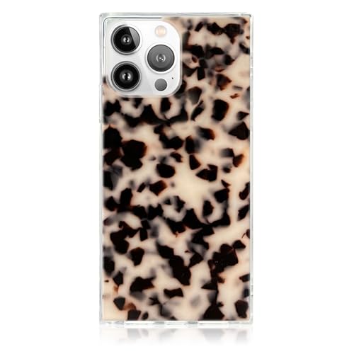Flaunt Official Square Protective Case Compatible with iPhone 15 Pro Max Wireless Charging Stylish Drop Tested Shockproof Phone Case Blonde Tortoise Shell - Image 1