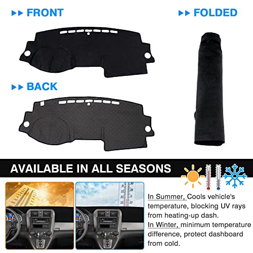 Autorder Dashboard Cover Mat for Honda Civic 1996-2000 Accessories Dash Cover Upgrade Velvet Dash Mat Sunshade Glare UV Rays Protector - Image 5