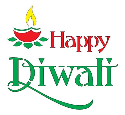 300Sparkles Rangoli Stencil Happy Diwali Festival Floor Decoration Home Office Temple Multipurpose Rangoli Stencils 2 Piece Set 8 X 8 INCH - Image 3