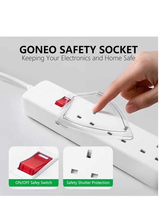 جونيو مشترك كهربائي GONEO رباعي المنافذ مع زر تحكم – كابل 3 متر، حماية من الحمل الزائد، قفل أمان، قدرة حتى 13 أمبير (موديل EA1040-30) - Image 2