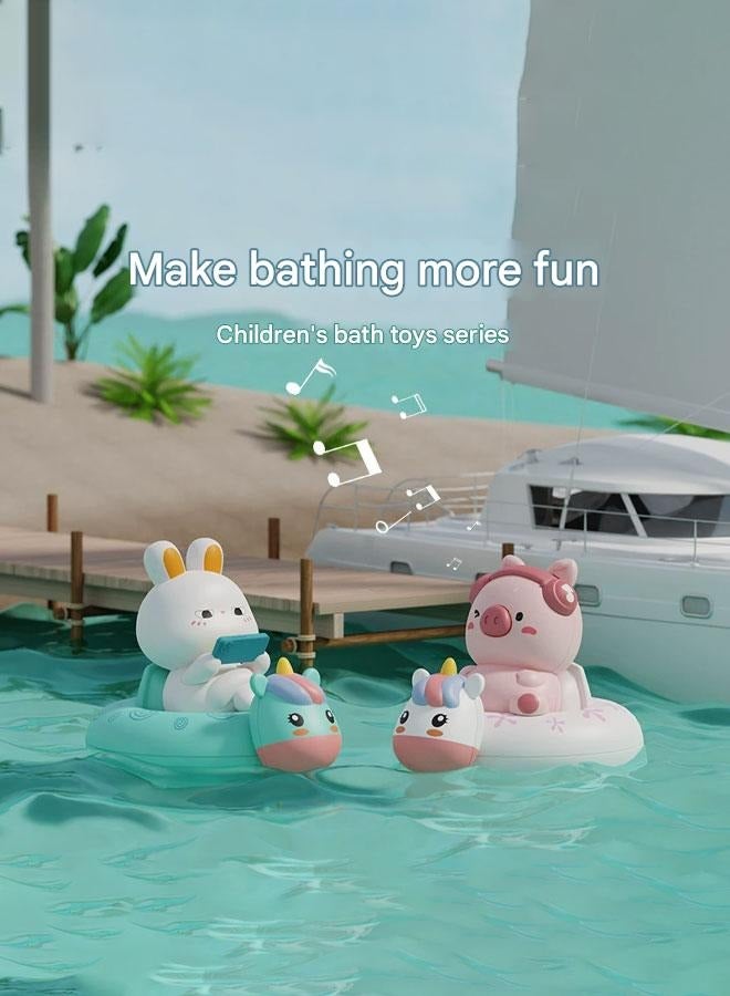 Cute Rabbit Baby Bath Toys, Floating Wind-Up Kids Bathtub Toys for 1-6 Years Old Boy Girl, Perfect for Birthday, Baby Shower, Beach,Bath Time  - Image 4