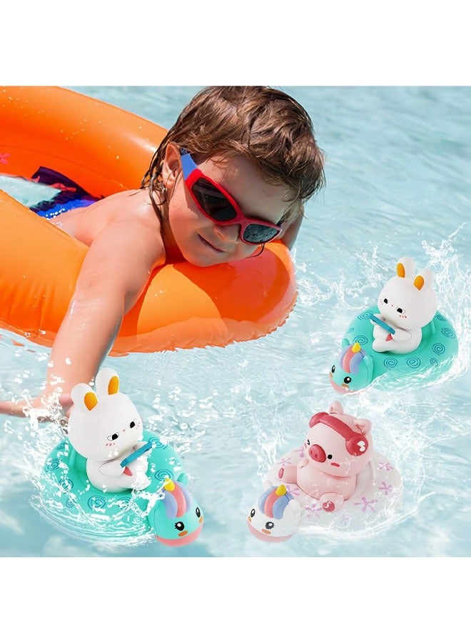 Cute Rabbit Baby Bath Toys, Floating Wind-Up Kids Bathtub Toys for 1-6 Years Old Boy Girl, Perfect for Birthday, Baby Shower, Beach,Bath Time  - Image 2
