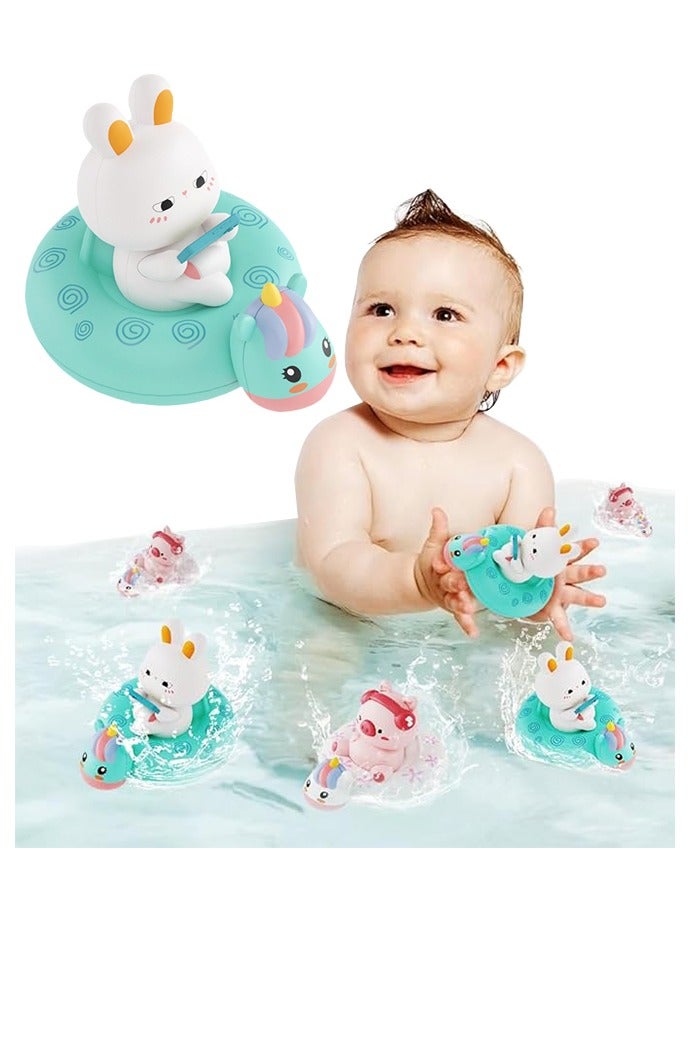Cute Rabbit Baby Bath Toys, Floating Wind-Up Kids Bathtub Toys for 1-6 Years Old Boy Girl, Perfect for Birthday, Baby Shower, Beach,Bath Time  - Image 1