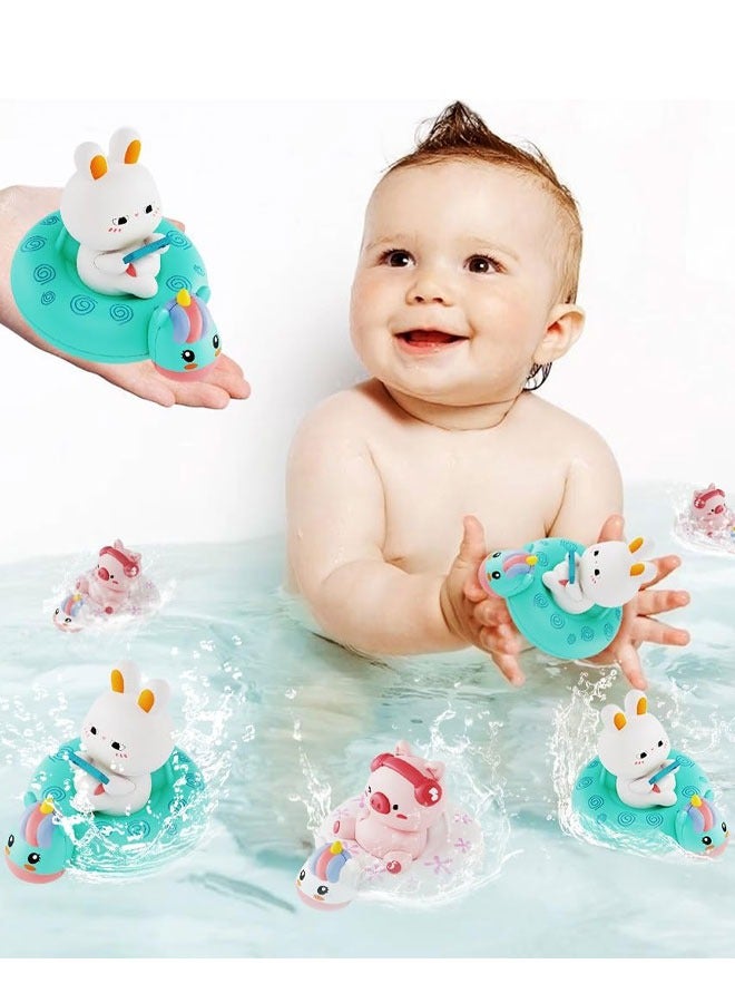 Cute Rabbit Baby Bath Toys, Floating Wind-Up Kids Bathtub Toys for 1-6 Years Old Boy Girl, Perfect for Birthday, Baby Shower, Beach,Bath Time  - Image 3