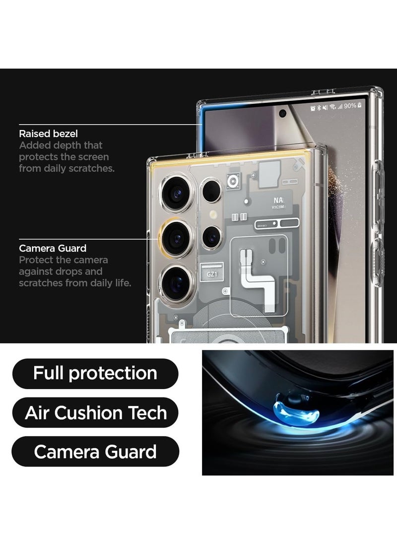 Generic - Compatible With Samsung Galaxy S24 Ultra Ultra Hybrid Case Designed (Zero One White) - Image 1