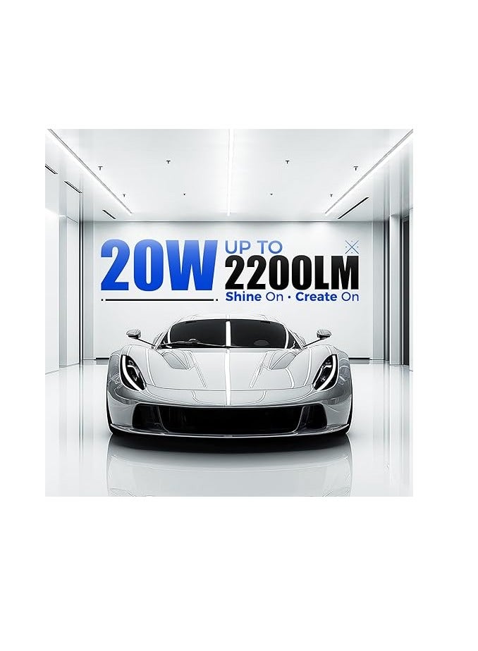 CANYON LED T5 Integrated Single Fixture, 4FT, 2200lm, 6500K (Super Bright White), 20W, Utility Shop Light, Ceiling and Under Cabinet Light, Hardwired (Pack of 6) - Image 2