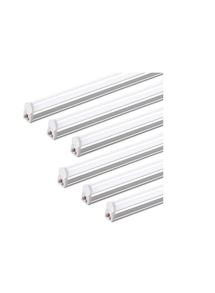 CANYON LED T5 Integrated Single Fixture, 4FT, 2200lm, 6500K (Super Bright White), 20W, Utility Shop Light, Ceiling and Under Cabinet Light, Hardwired (Pack of 6) - Image 1