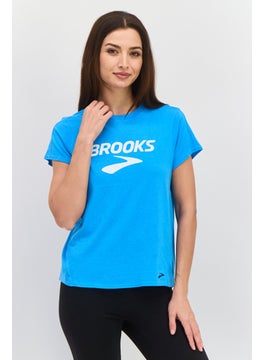 Brooks Women Sportswear Fit Short Sleeve Training T-Shirts, Blue  - Image 1