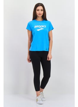 Brooks Women Sportswear Fit Short Sleeve Training T-Shirts, Blue  - Image 4