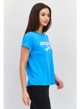 Brooks Women Sportswear Fit Short Sleeve Training T-Shirts, Blue  - Image 2