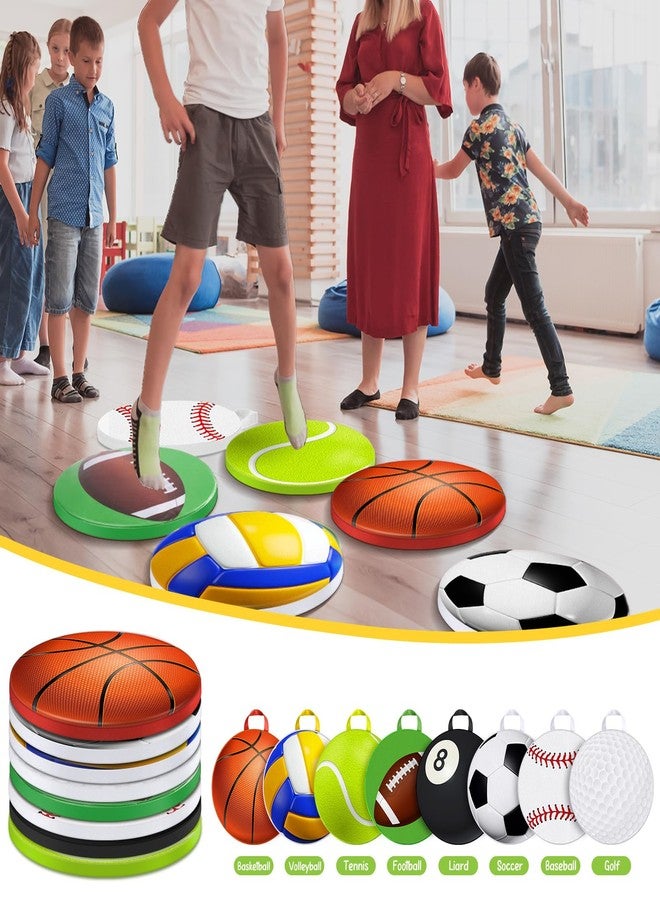 Drydiet 8 Pcs Sports Kids Floor Cushions for Classroom Flexible Round Seating Pillow Soft Waterproof with Handle Basketball Football Soccer Baseball Pattern for Sports Theme Birthday Party Decorations - Image 5