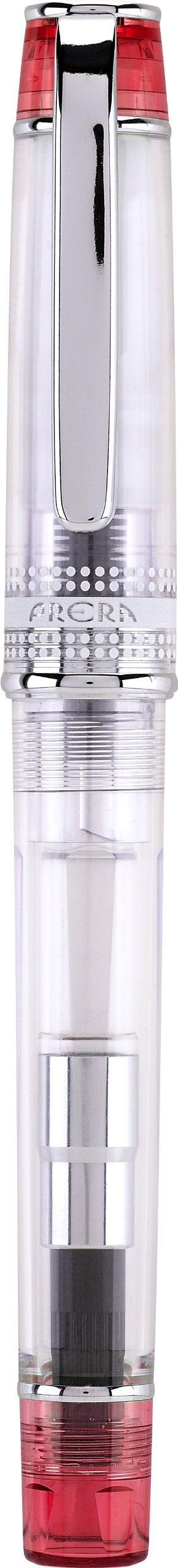 PILOT Prera Fountain Pen, Clear Barrel with Red/Silver Accents, Fine Nib (60813) - Image 2