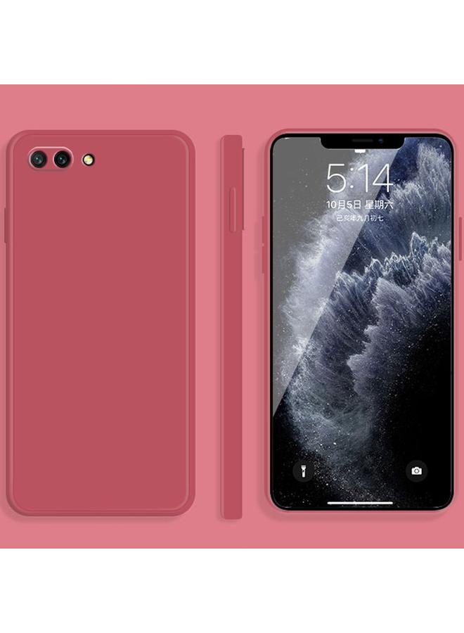 اس-توب جراب لهاتف Honor 10 بلون سادة من السيليكون السائل المقلد بحافة مستقيمة وغطاء حماية كامل مقاوم للسقوط - Image 1