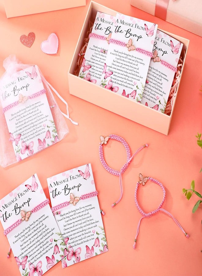 Ferreve 25 Sets Baby Shower Butterfly Party Favors for Guests Butterfly Bracelets Adjustable Wish Bracelets a Message from The Bump Card Baby Shower Return Gift for Gender Reveal - Image 4