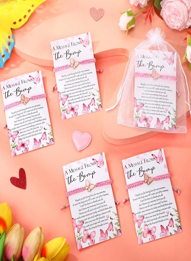 Ferreve 25 Sets Baby Shower Butterfly Party Favors for Guests Butterfly Bracelets Adjustable Wish Bracelets a Message from The Bump Card Baby Shower Return Gift for Gender Reveal - Image 5