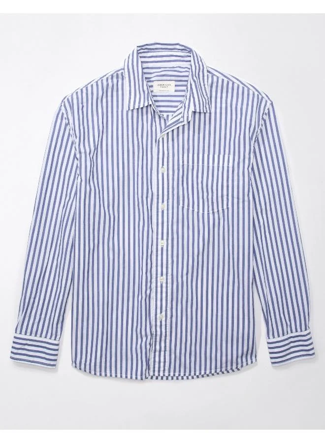 American Eagle AE Everyday Poplin Striped Button-Up Shirt