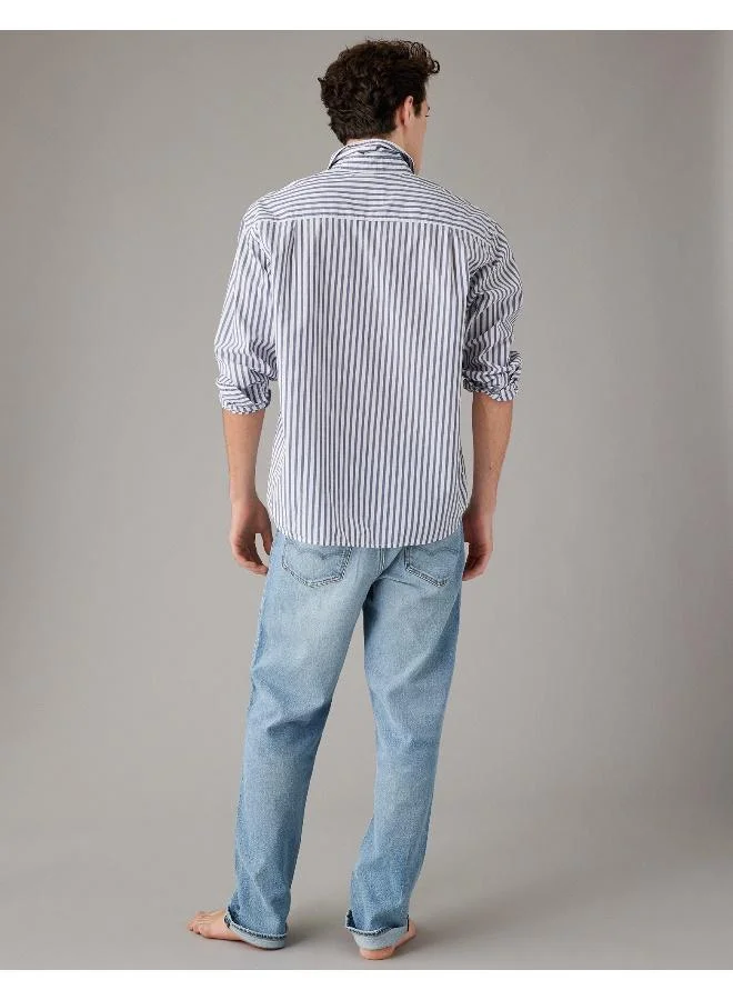 American Eagle AE Everyday Poplin Striped Button-Up Shirt