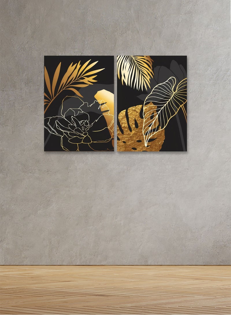 ماركتنا لوحة جدارية فنية لتزين الحائط  بتصميم عصري, قطعتين ,القياس:80x60سم - Image 1