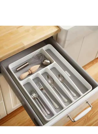 Silverware Drawer Organizer,Plastic Cutlery Tray,6 Compartment Flatware Cutlery Holder，Sturdy And Durable，Suitable For Kitchen, Office, Bathroom,40*32*4.5cm - pzsku/ZC0253B8AB16270F717E8Z/45/1749265904/594e2e1f-a292-4529-95e9-37daa15c7ed9