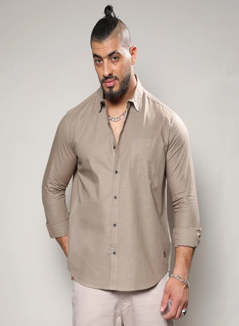 Instafab Plus Classic Button- Up Shirt