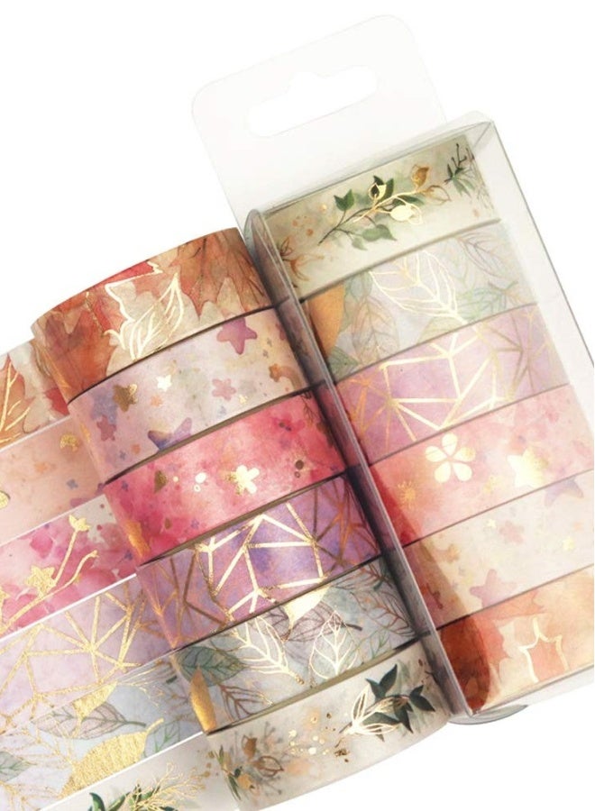 مجموعة شريط لاصق مزخرف من الذهب، 6 لفات، شريط لاصق للفنون الزخرفية، الحرف اليدوية، المجلات، التخطيط، وتغليف الهدايا 15 مم - Image 3