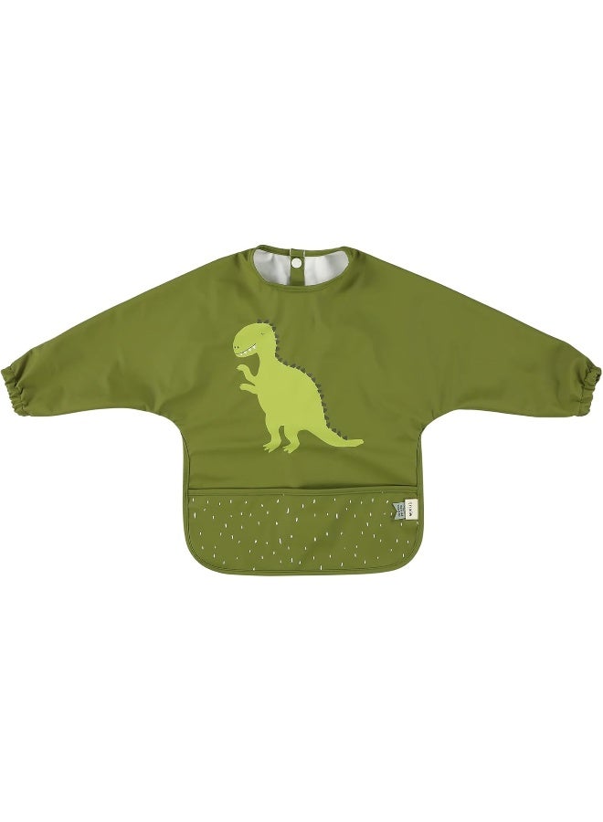 Trixie Waterproof Long Sleeve Bib With Pocket , Mr. Dino - Image 1