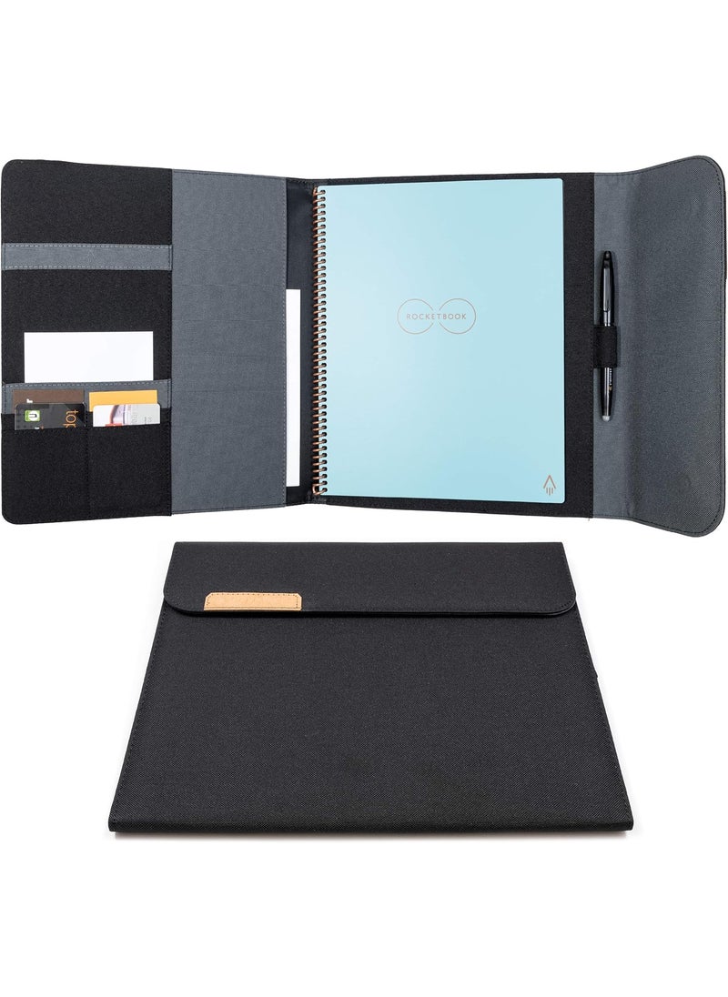 Rocketbook Rocketbook Capsule 20 Folio Cover for Core Panda and Fusion  100 Recyclable Cover with Pen Holder Magnetic Clasp  Inner Storage  Black Letter Size  85 x 11  - Image 1