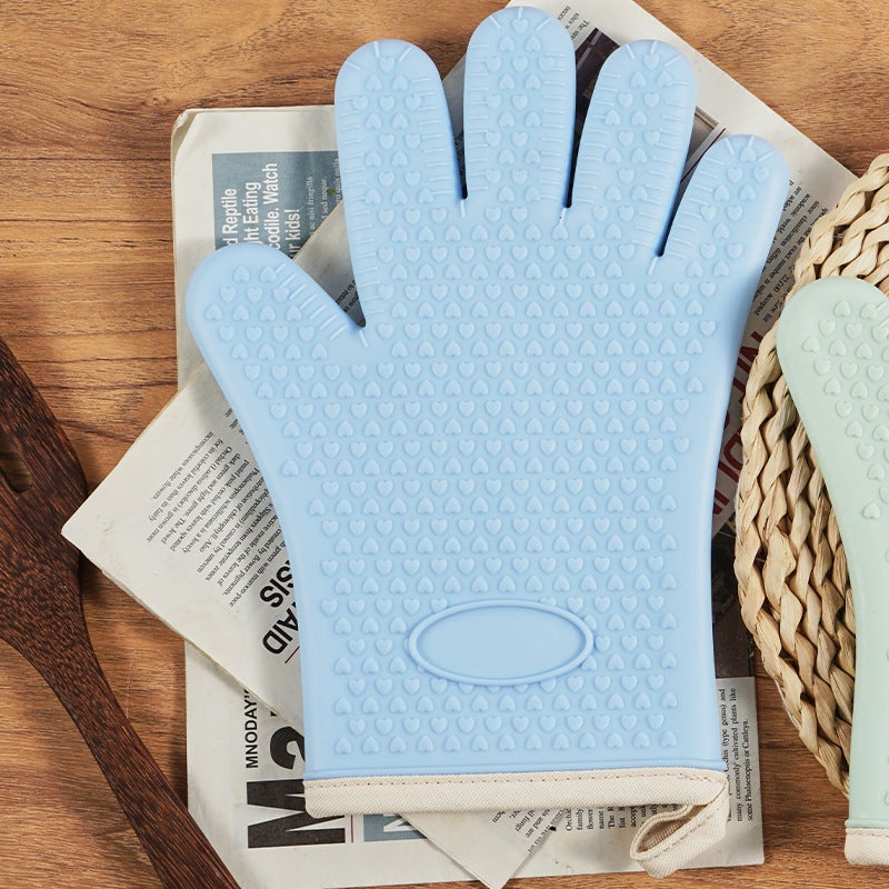 Thickened Cotton Microwave Baking Gloves Persimmon orange - Image 4