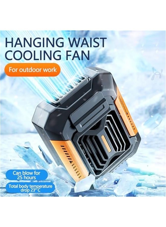 Portable Waist Fan with 4000 mAh Battery, Waist Fan Clip On Fan, Rechargeable Shirt Fan Portable Fans Blowing Cold Air, Belt Fan Clip On Waist Portable Cooler Fan,Strong Wind Fan Portable for Outdoo - Image 2