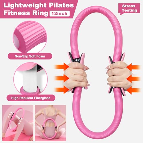 Dilobio Pilates Essentials Kit for Women, Home Workout Equipment with 12'' Magic Circle, Mini Ball, 5 Resistance Bands, Hip Thrust Belt & Accessories, Pilates Ring Set for Toning, Strength & Flexibility - Image 3