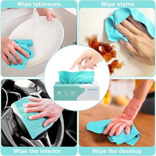 HOMEZE Reusable Magic Cleaning Cloth, Washable Multi-Use Cleaning Wipes for Kitchen, Household,Car & Office,Microfiber Kitchen Paper Towel,Fast-Drying Wipes for Streak-Free Shine Pack of 20 (Set of 1) - Image 4