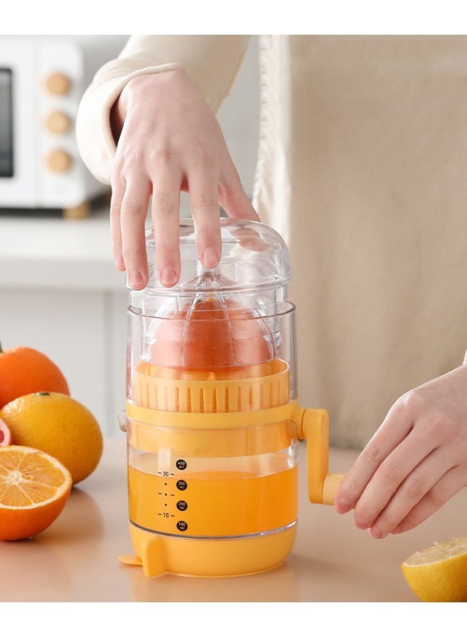 هومستر عصارة الحمضيات اليدوية، مطبعة فواكه الليمون البرتقالية، عصارة متعددة الوظائف، مطبخ صغير مع غطاء الأتربة، كأس شفط القاعدة الدوارة، تنظيف سهل قابل للفصل، للحصول على مجموعة متنوعة من فواكه الحمضيات، الأصفر، 20.5*11 سم - Image 2