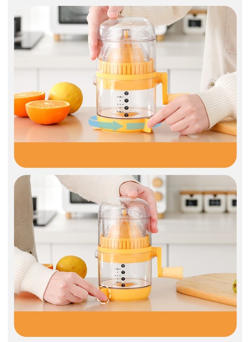 هومستر عصارة الحمضيات اليدوية، مطبعة فواكه الليمون البرتقالية، عصارة متعددة الوظائف، مطبخ صغير مع غطاء الأتربة، كأس شفط القاعدة الدوارة، تنظيف سهل قابل للفصل، للحصول على مجموعة متنوعة من فواكه الحمضيات، الأصفر، 20.5*11 سم - Image 4