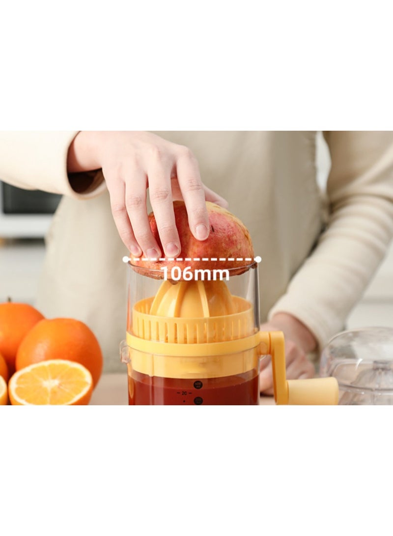 هومستر عصارة الحمضيات اليدوية، مطبعة فواكه الليمون البرتقالية، عصارة متعددة الوظائف، مطبخ صغير مع غطاء الأتربة، كأس شفط القاعدة الدوارة، تنظيف سهل قابل للفصل، للحصول على مجموعة متنوعة من فواكه الحمضيات، الأصفر، 20.5*11 سم - Image 5